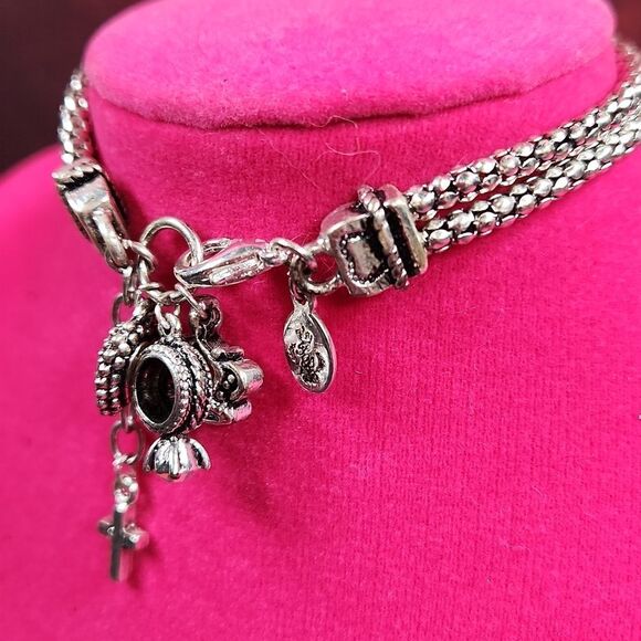 🔺️Premier Antiqued Double Strand Braided Charm Bracelet - Picture 12 of 12